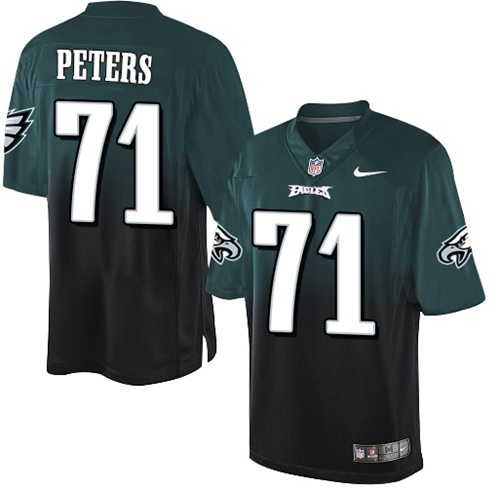 Nike Eagles #71 Jason Peters Midnight Green/Black Men's Stitched NFL Elite Fadeaway Fashion Jersey - Click Image to Close